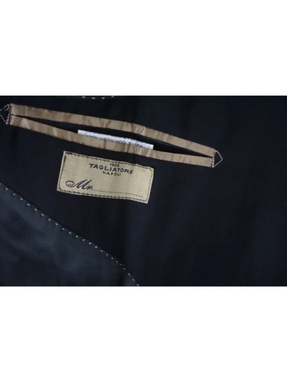 Tagliatore Solid Black Wool 2 Pc Suit Jacket Pants Sz 44R US 54EU NEW